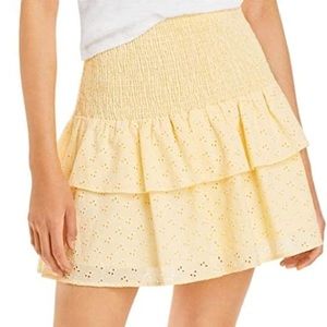 Lost + Wander Smocked Waistline Stacked Ruffles Mini Skirt | Size XS